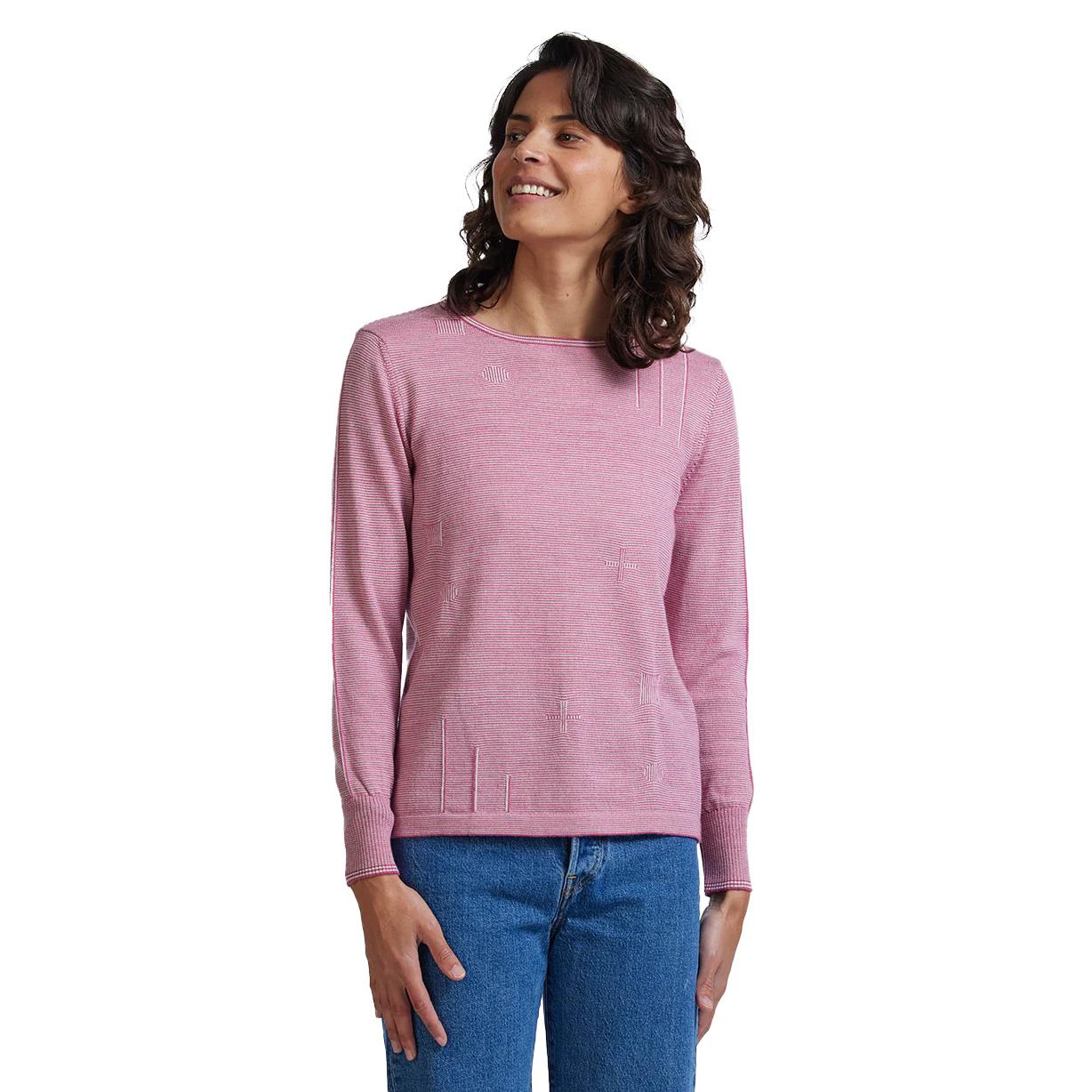 Royal Merino Crew Neck Fine Stripe Jumper